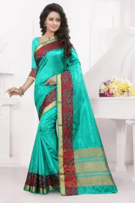 Picture of fabulous silk georgette fancy border work designer par,