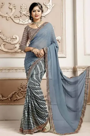 Picture of fancy bollywood sari designer indian partywear saree t,