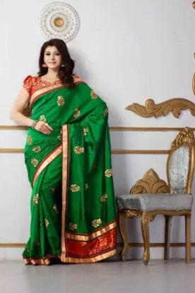 Picture of fancy heavy pakistani partywear sari reception designe,