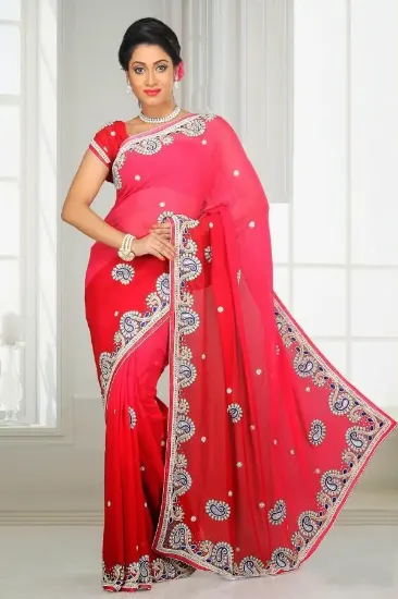 Picture of fancy sari evening designer trendy saree partywear indi