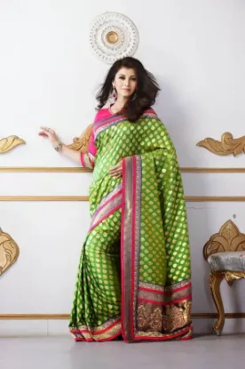 Picture of fancy style saree pakistani traditional wedding wear g,