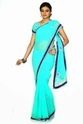 Picture of fashion general party wear silk saree indian fancy wome