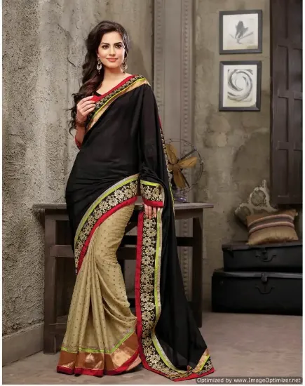 Picture of fashionable border saree modest maxi gown preeti look a