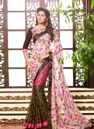 Picture of fashionable women sari pack of printed dress indian bo,