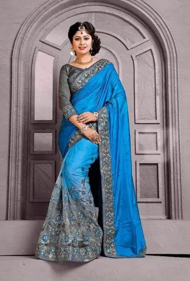 Picture of festive party wear saree exclusive nice wedding design,