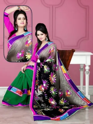 Picture of fuchsia georgette saree indian bollywood events partyw,