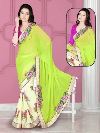 Picture of georgette saree awesome sequence work stylist bollywoo,