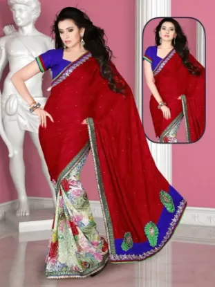 Picture of georgette saree pakistani indian designer awesome part,