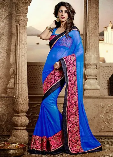 Picture of gorgeous multi saree indian pakistani designer heavy l,