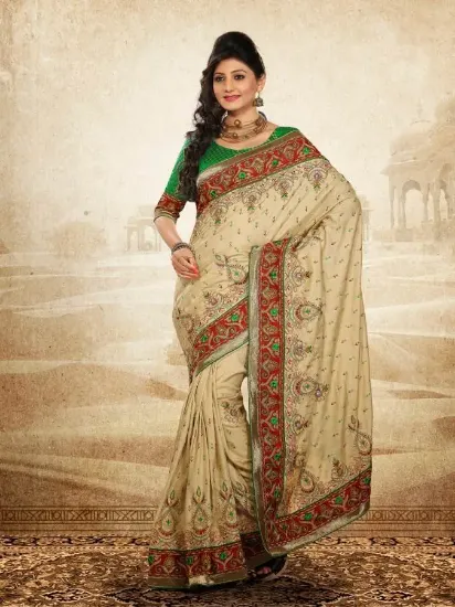 Picture of green indian bollywood art silk saree festival women s,