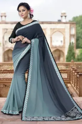 Picture of green jari fancy handloom soft silk saree grand pallun,