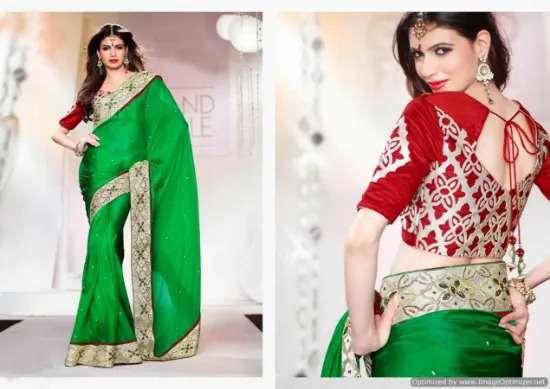 Picture of hand work saree beautiful pakistani indian designer par