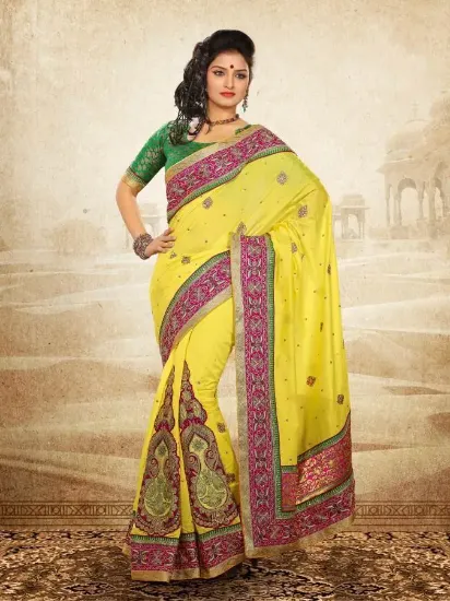 Picture of hand work saree traditional fashion party wear modest m