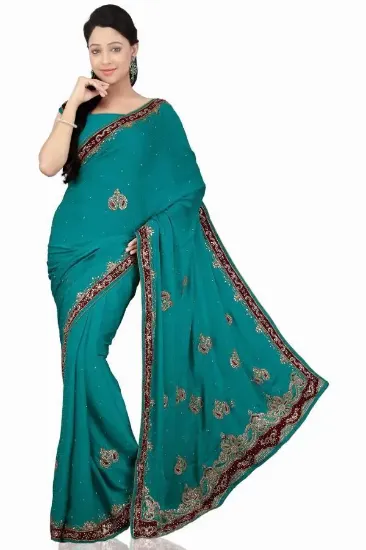 Picture of handmade bandhani printed sari indian women drape silk 