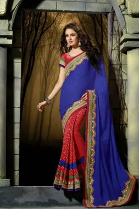 Picture of handmade bollywood sari fashion women wear dress silk b