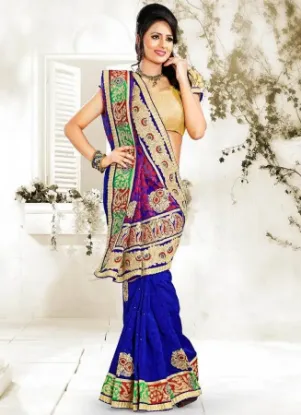 Picture of handmade brown crepe silk leafs printed saree dress mak