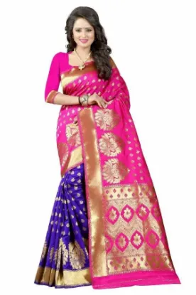 Picture of handmade embroidered sari party wear dress georgette bl