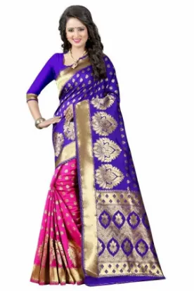 Picture of handmade embroidered sari party wear georgette blend dr