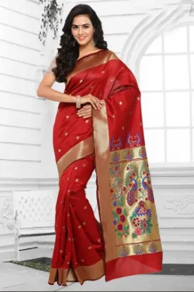 Picture of handmade ethnic brown saree floral printed pure silk sa