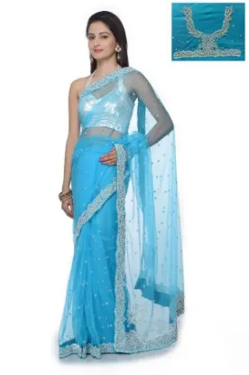 Picture of handmade ethnic saree floral printed crepe silk sari or