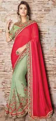 Picture of handmade floral printed pure silk saree beige dress mak