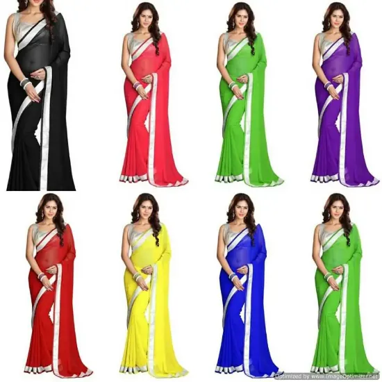 Picture of handmade green saree silk blend designer women dress fl