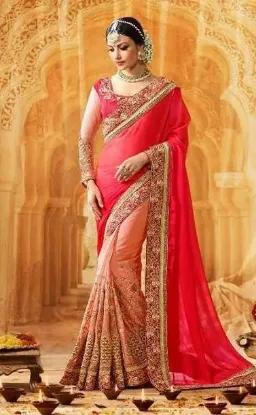 Picture of handmade indian 100% pure silk saree craft fabric ethni