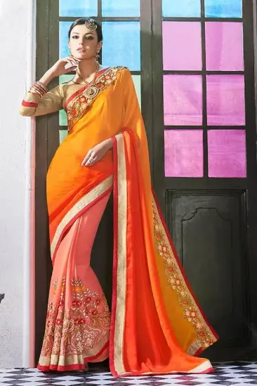 Picture of handmade indian batik printed outfit printed saree 100%