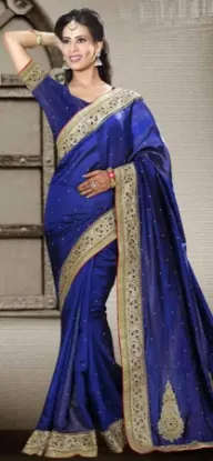 Picture of handmade indian craft saree pure silk printed fabric us