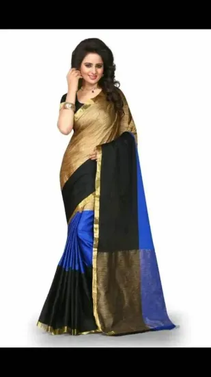 Picture of handmade indian craft saree pure silk printed fabric us