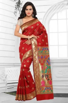 Picture of handmade indian crepe silk saree beige floral printed u