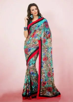 Picture of handmade indian cultural sari pure silk craft fabric pr