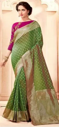 Picture of handmade indian dress making pure silk saree floral pri