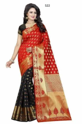 Picture of handmade indian floral printed saree yellow dress makin