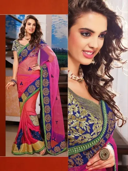 Picture of handmade indian green floral printed sari silk blend sa