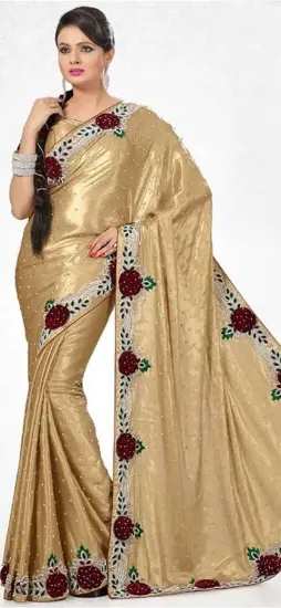 Picture of handmade indian saree 100% pure silk earthen colors pri