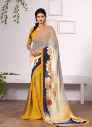 Picture of handmade indian saree georgette blend women sarong dres