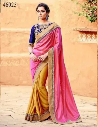 Picture of handmade indian saree pure silk all over woven craft sa