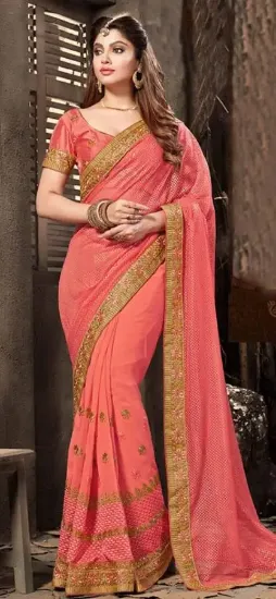 Picture of handmade indian saree pure silk beige abstract printed 