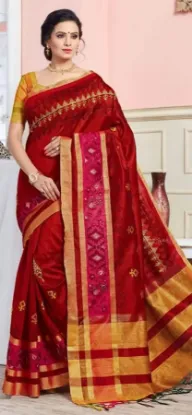 Picture of handmade indian saree pure silk beige abstract printed 