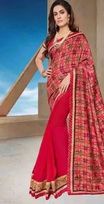 Picture of handmade indian saree pure silk sari hand emb beaded fa