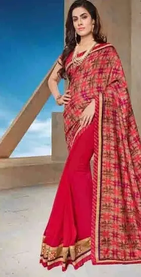 Picture of handmade indian saree pure silk sari hand emb beaded fa