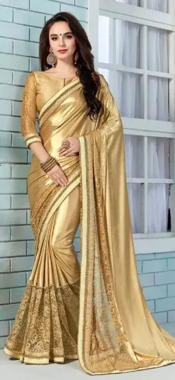 Picture of handmade indian saree silk blend fabric casual wear fas