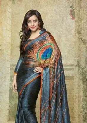 Picture of handmade indian sari embroidered batik printed outfit f