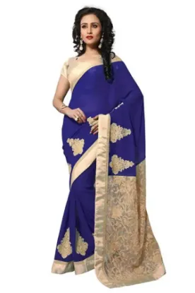 Picture of handmade indian style clothing georgette decor saree gr