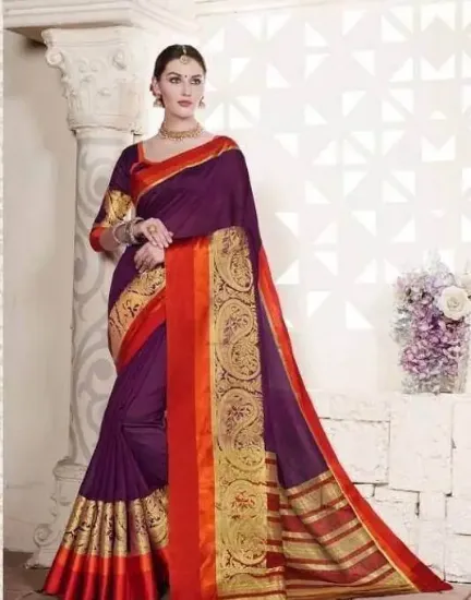 Picture of handmade maroon sari silk blend floral printed dress wo