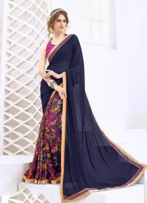 Picture of handmade multicolour craft fabric saree floral printed 