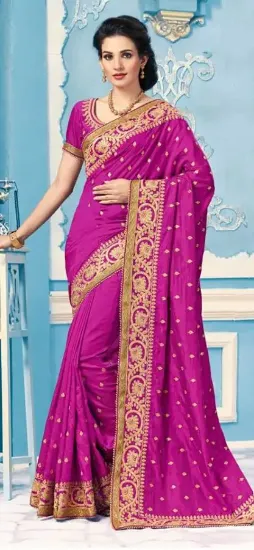 Picture of handmade printed indian saree georgette chiffon fabric 