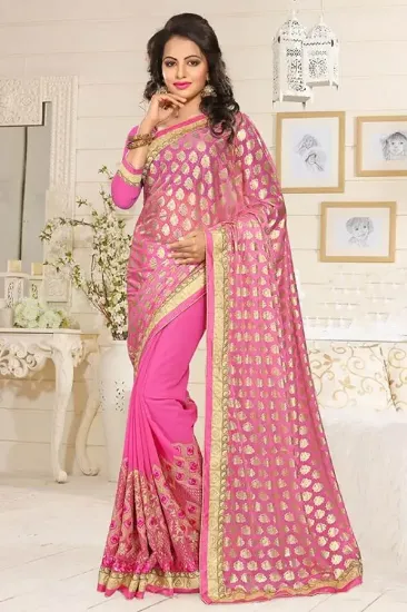 Picture of handmade pure silk ethnic saree cream printed sari craf