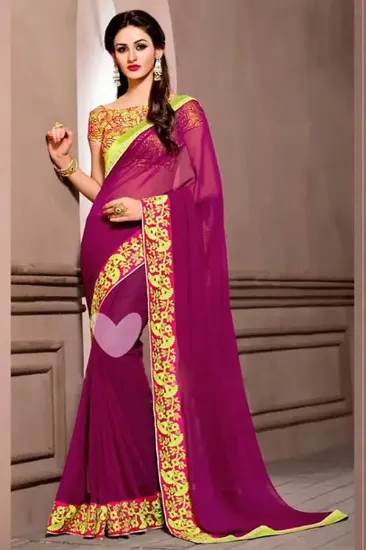 Picture of handmade pure silk indian batik printed outfit saree ab